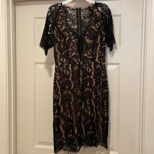 See through back, low front, date night dress.